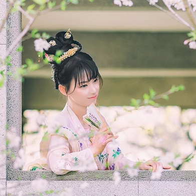 樱粉清新女生头像,唯美古风真人头像