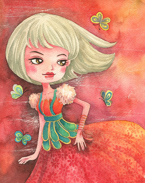 查看《【爱绘志】最红中国风 Flora花花爱着你》原图，原图尺寸：500x632