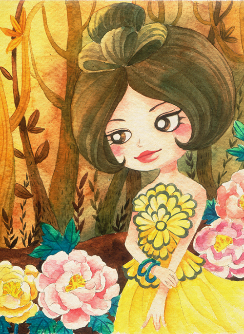 查看《【爱绘志】最红中国风 Flora花花爱着你》原图，原图尺寸：500x685