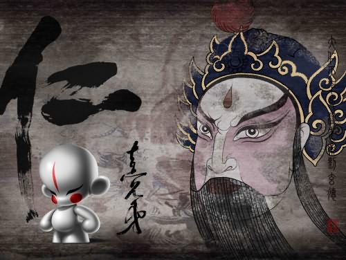 中国风插画，刘，关，张，宝宝系列 