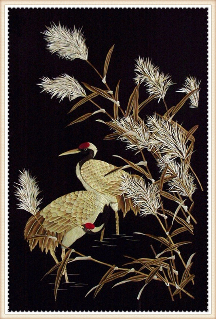 精美的中国传统花鸟麦秆画艺术（一）