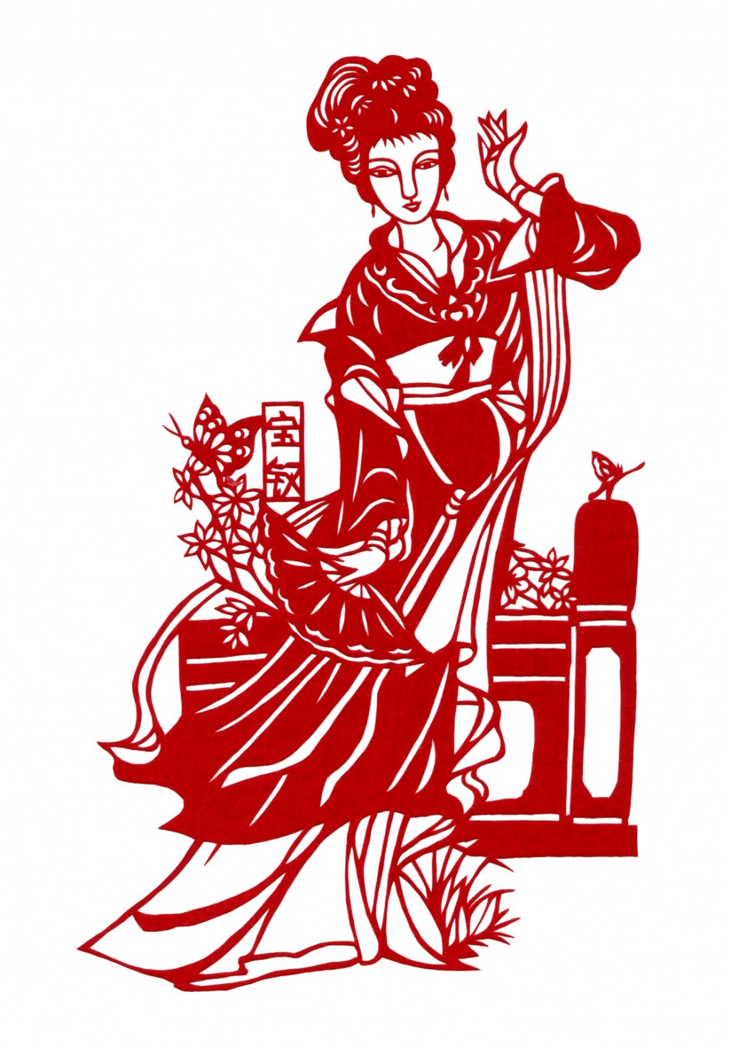 精美的红楼梦人物创意剪纸作品