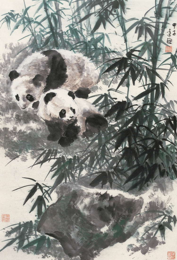 当代画家黄达聪山水花鸟人物绘画作品