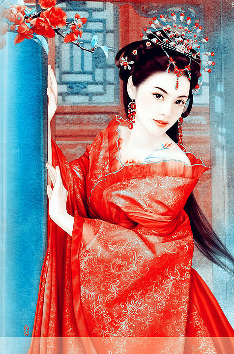 中式风格唯美美女插画创意作品