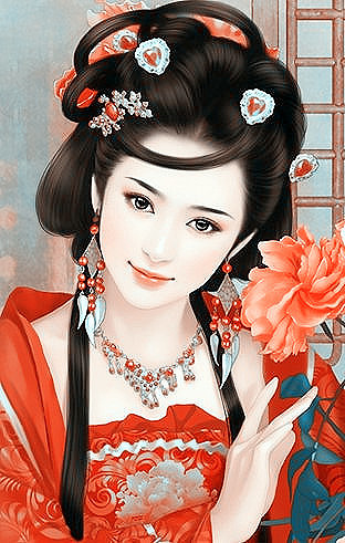 中式风格唯美美女插画创意作品