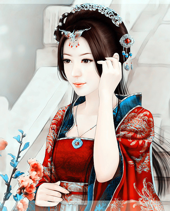 中式风格唯美美女插画创意作品