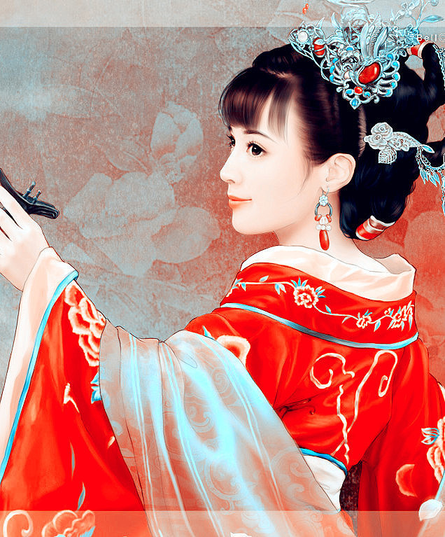 中式风格唯美美女插画创意作品