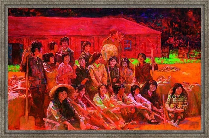 文化大革命的青年们油画作品