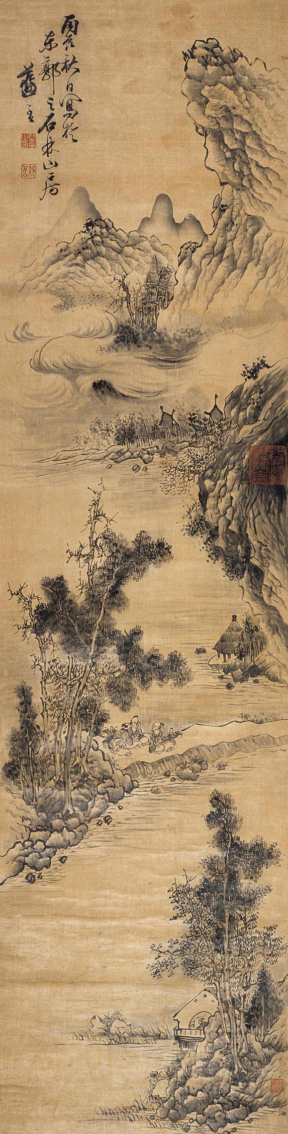 清代画家蓝孟山水绘画艺术作品