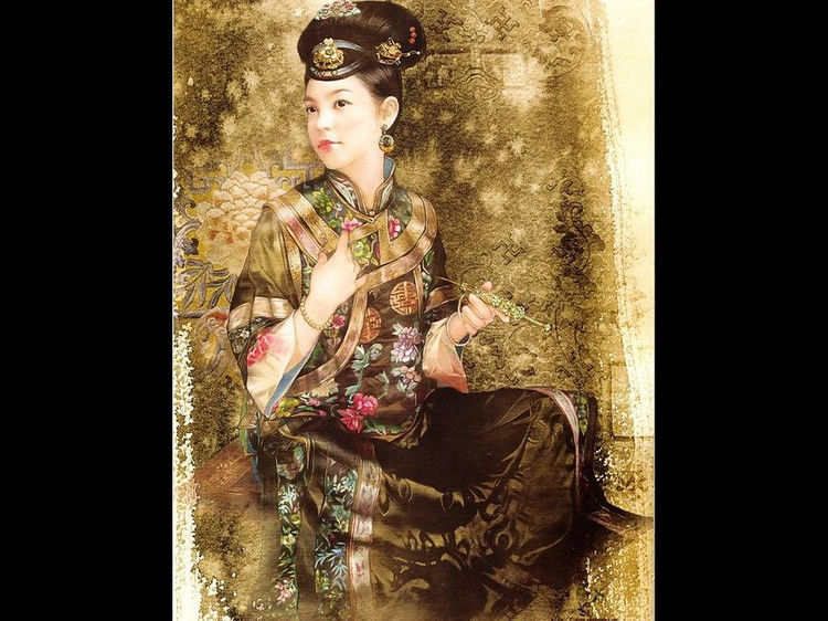 精美的清代宫廷满人画像作品（一）