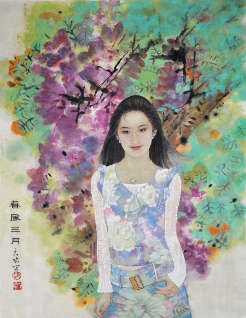 郝大欣工笔重彩人物画（一）