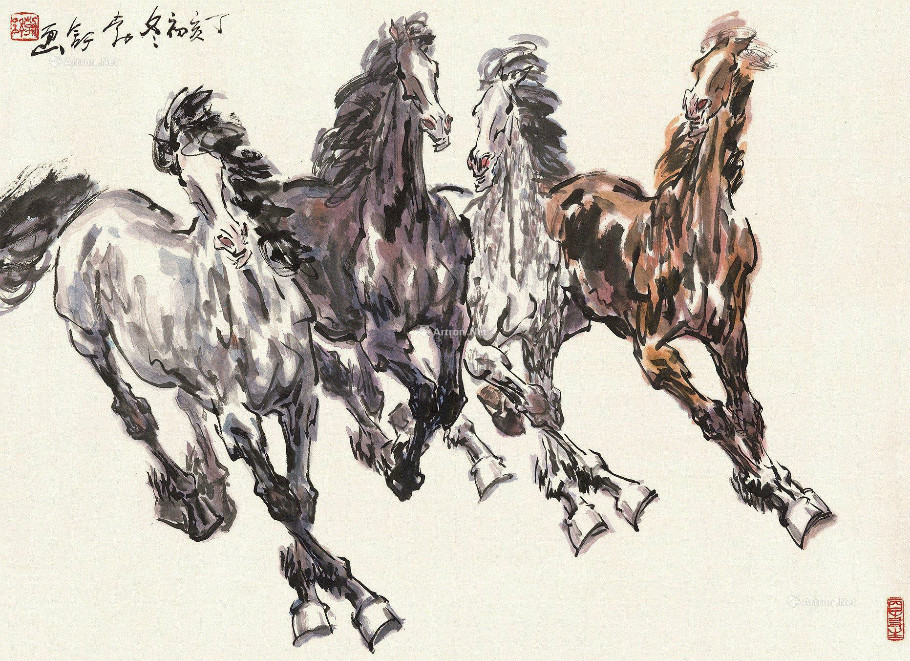刘勃舒奔马主题绘画艺术作品（一）
