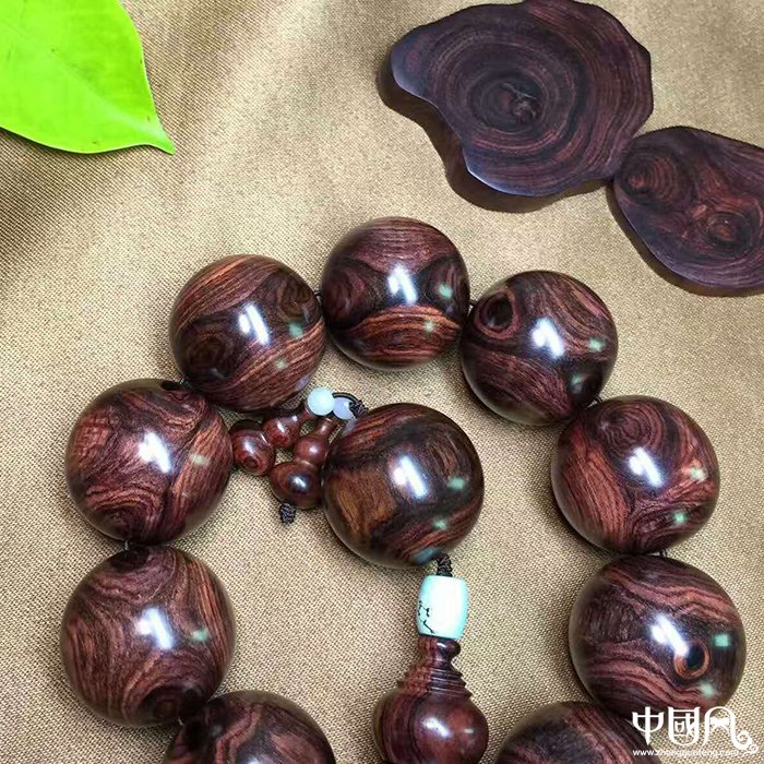 南黄花梨野生紫油梨X鬼脸对眼手串