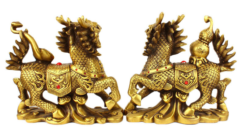 纯铜麒麟摆件葫芦工艺品