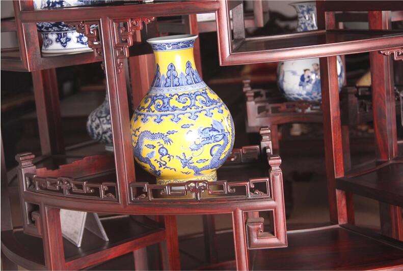 中式仿古大红酸枝圆柱博古架