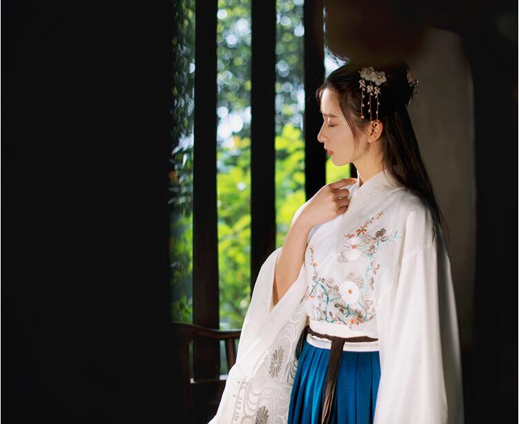 交领齐腰大袖襦裙 汉服美女