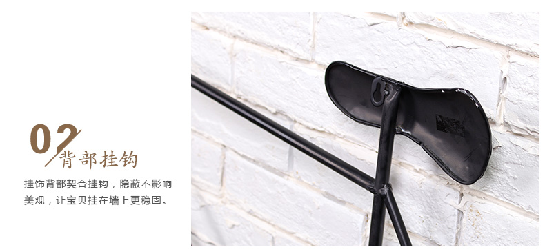 工业风铁艺自行车模型复古壁挂墙面装饰