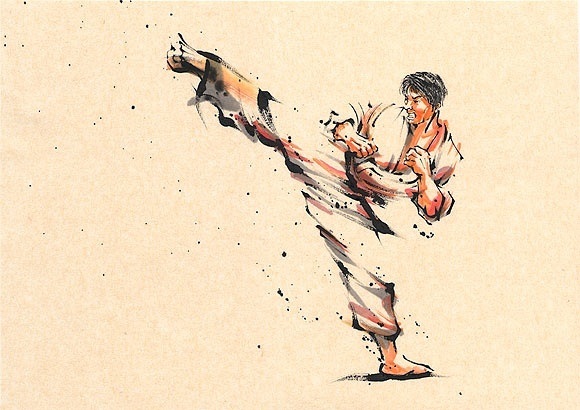 日本勝亦勇水墨功夫中华武术插画(八)
