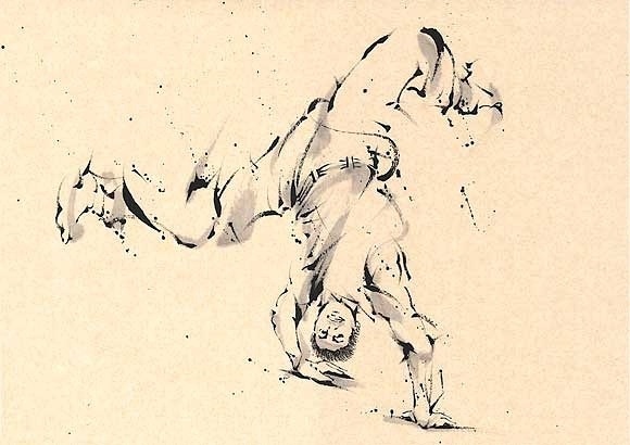 日本勝亦勇水墨功夫中华武术插画(八)