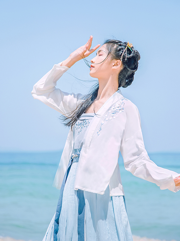 汉服  绣花抹胸对襟襦裙齐腰裙