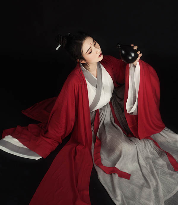 魏晋风汉服浅交领广袖大袖襦裙