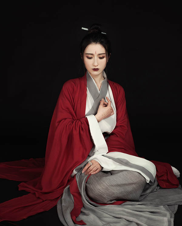 魏晋风汉服浅交领广袖大袖襦裙