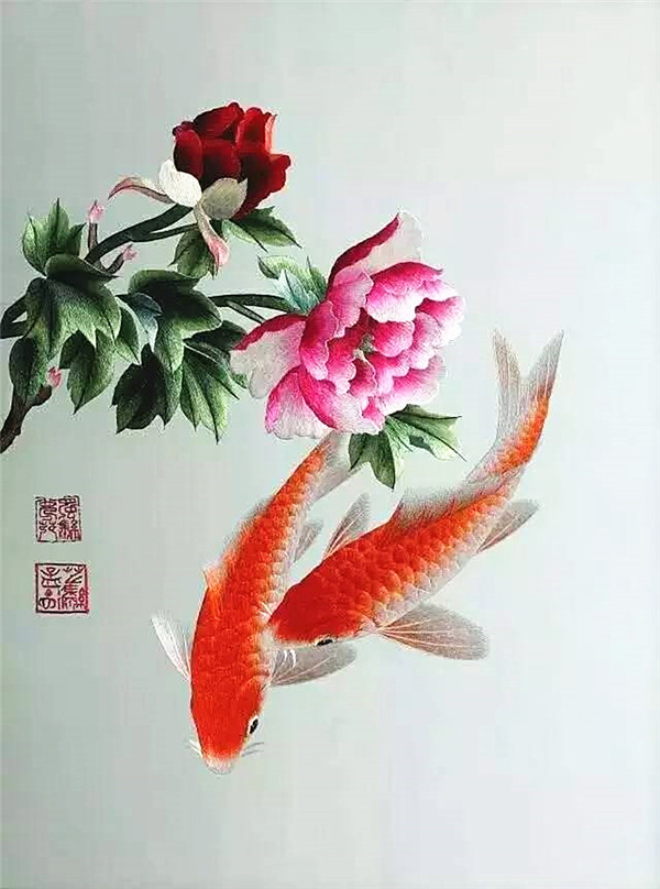 蜀绣大师——孟德芝，作品欣赏