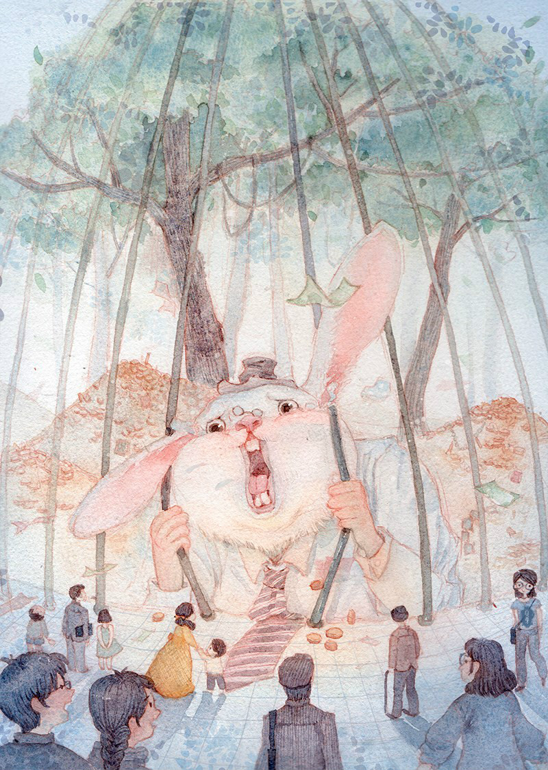 清新唯美手绘水彩插画