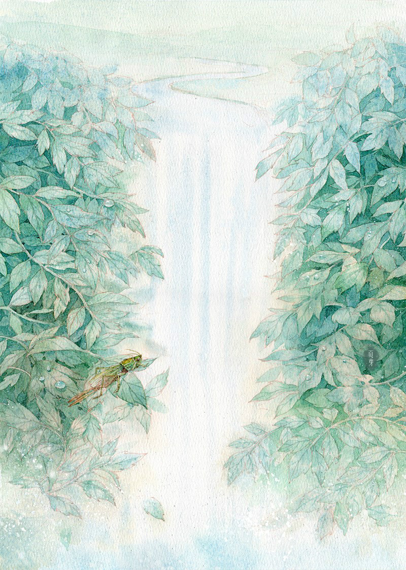 清新唯美手绘水彩插画