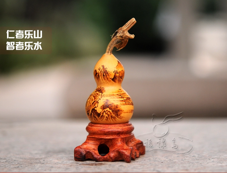 中国风古典山水手工烙画葫芦工艺品