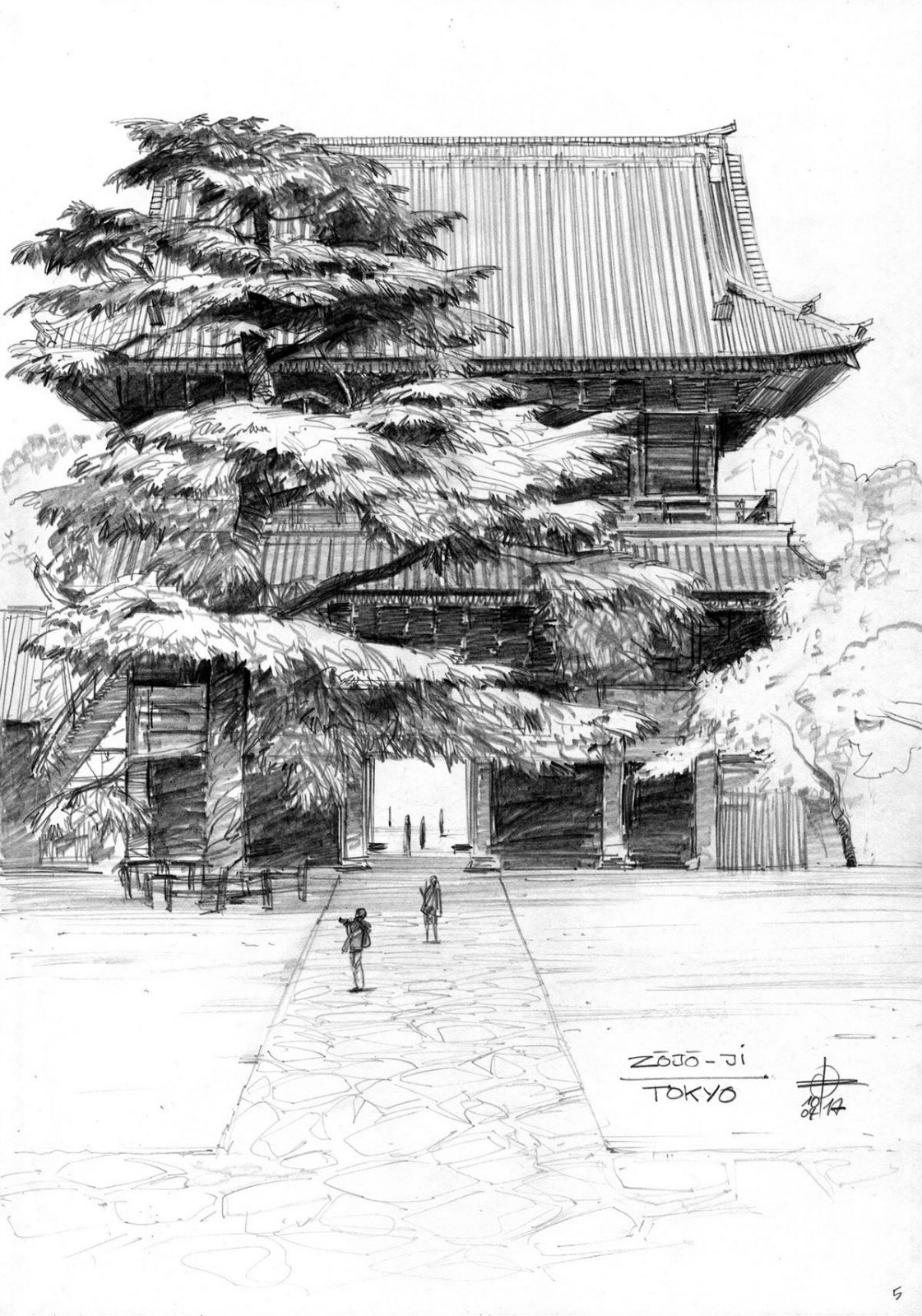 一组黑白手绘插画