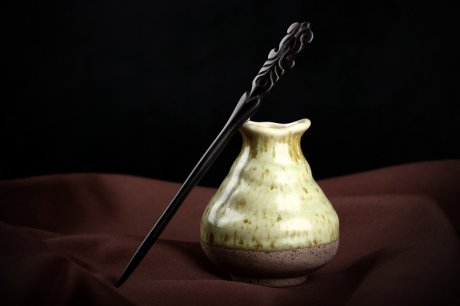 手工复古典中国风黑檀木发簪木