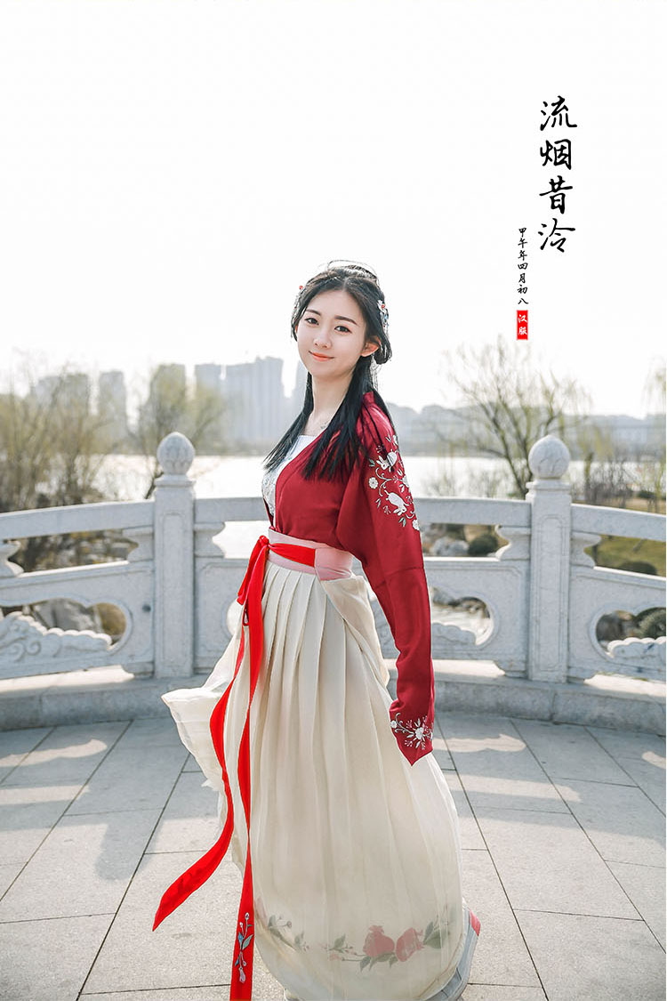 汉服女夏装对襟齐腰齐胸襦裙