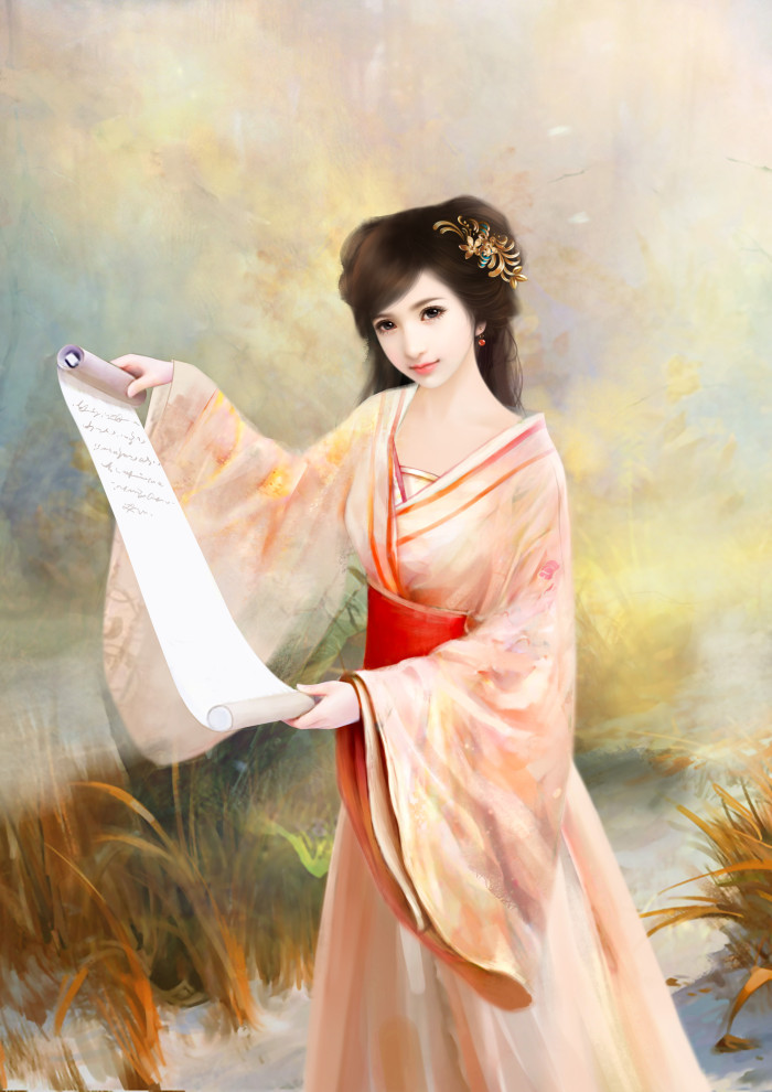 古风美女好看的插画立绘图片