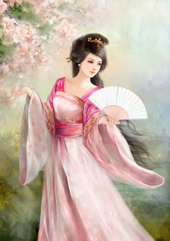 古风美女好看的插画立绘图片