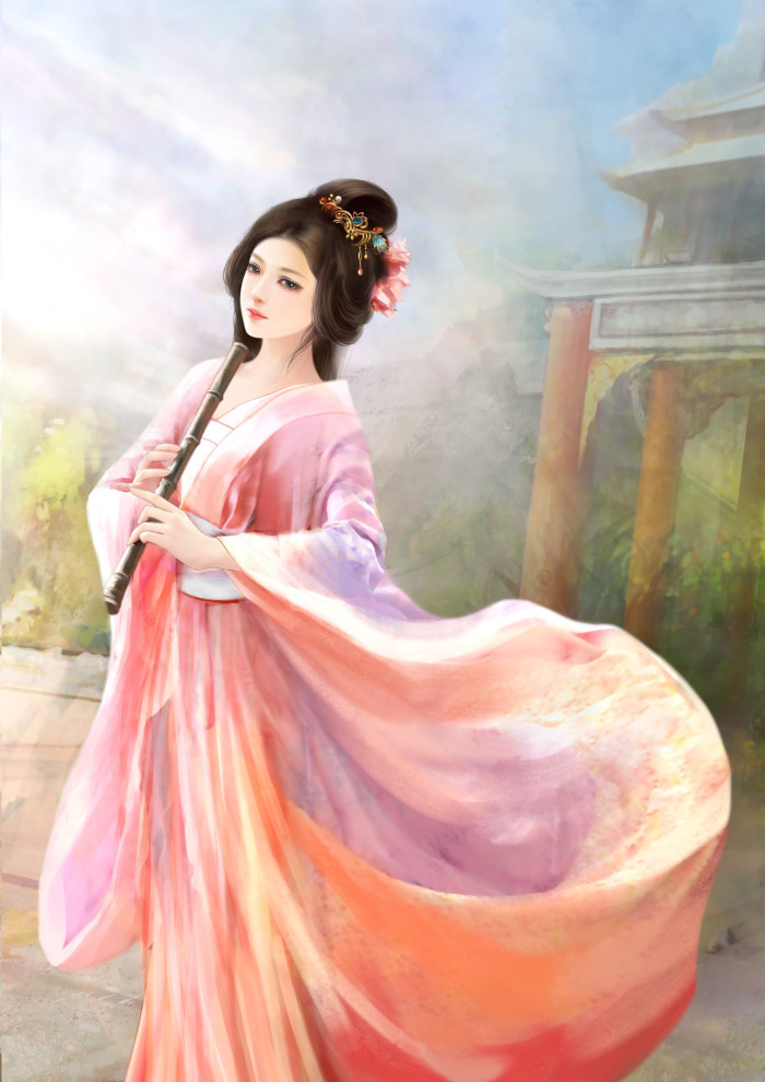 古风美女好看的插画立绘图片