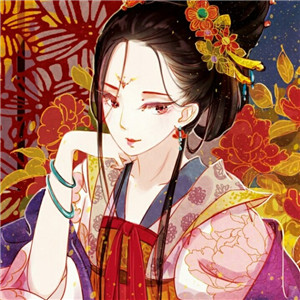 手绘风格华贵古风女子头像，动漫头像女生头像