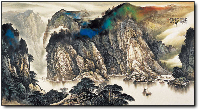 巍峨大气的山水风景水墨国画作品欣赏