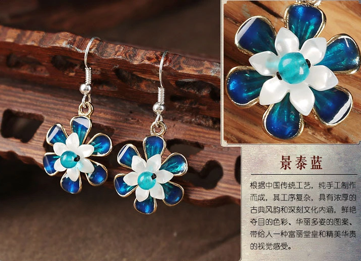 古典古风贝壳花耳坠甜美小清新耳环首饰