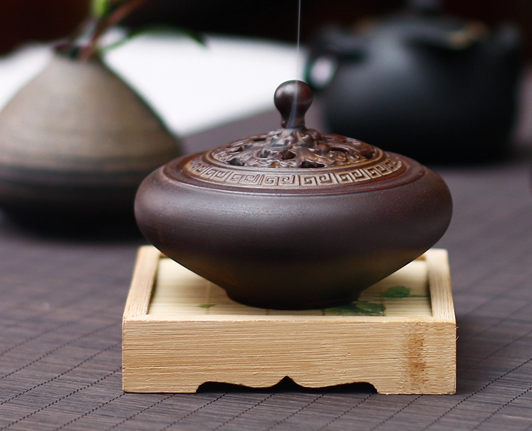 创意手工陶瓷仿纯铜色熏香炉