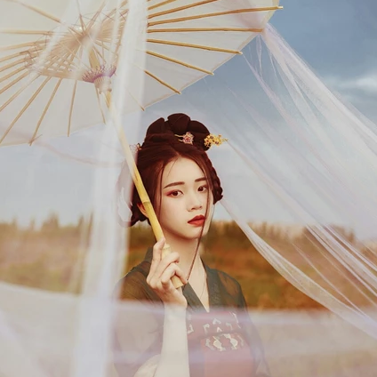 唯美飘逸古风真人女子头像