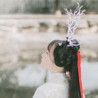 《白鹿渊》唯美古风真人女子头像