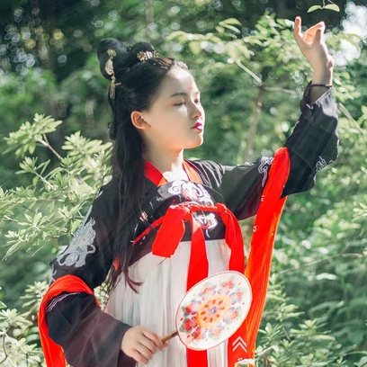 清新中国风唯美古风少女真人头像