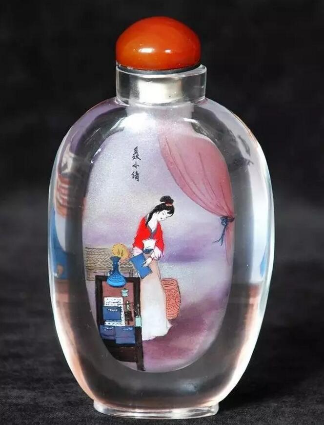 内画鼻烟壶，壶中天地间掌心中国美