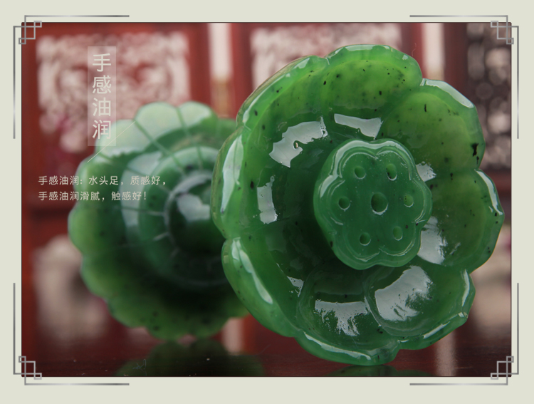 中国风文艺碧玉莲花笔洗和田玉莲花香炉