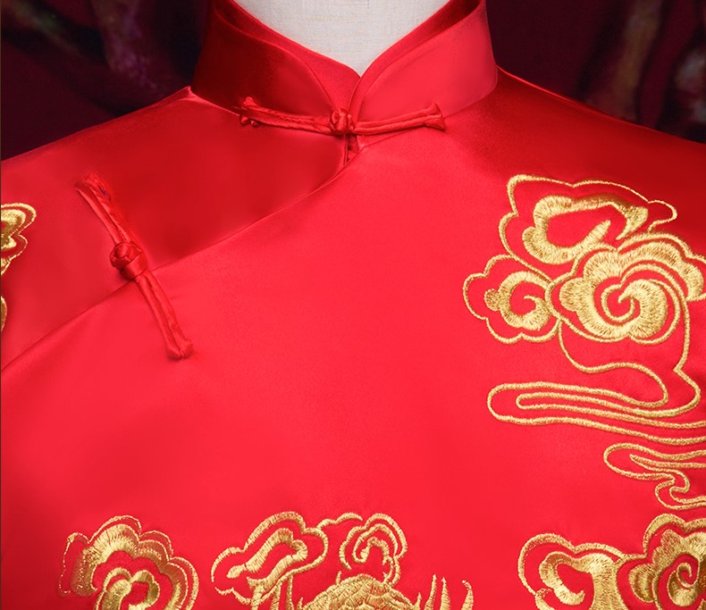 金龙男士古装中式礼服，复古中国风新郎礼服