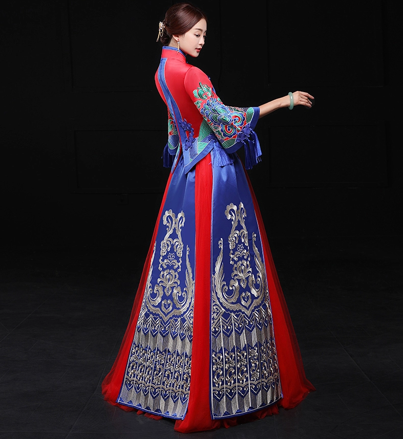 复古文艺中式礼服，中国风新娘结婚礼服