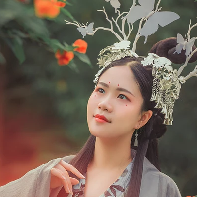 淡雅清新木槿花女生头像，唯美古风真人头像