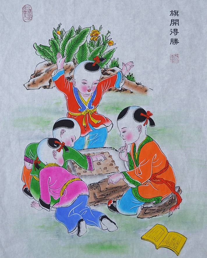 10款唯美生动年画娃娃，古风手绘中国年画