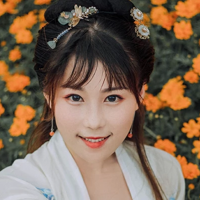 秋菊花香女生头像，唯美古风真人头像